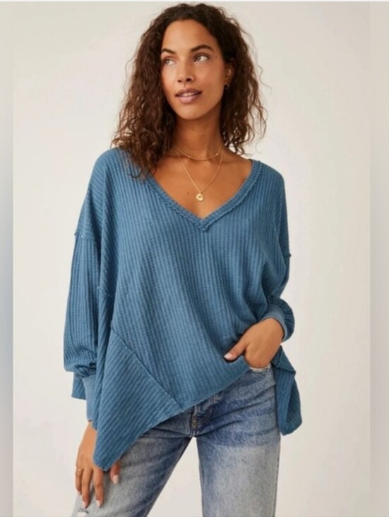 We The Free Sweaters - We The Free Coraline Thermal Top In Legion Blue Size Large